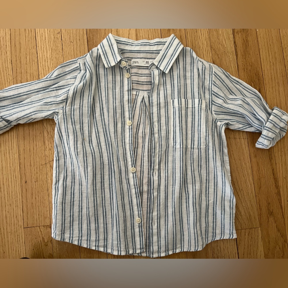 Zara kids linen button down shirt